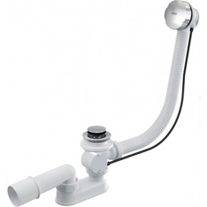 ALCAPLAST A55K. Обзор автоматического слива-перелива (сифона) для ванны с хромированными металлическими частями