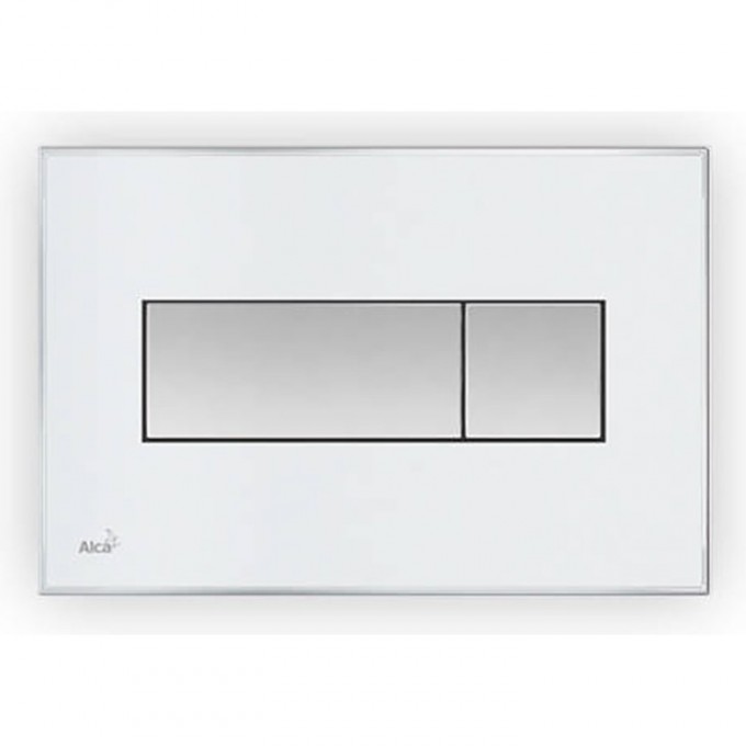 Кнопка управления ALCAPLAST с цветной пластиной, светящаяся кнопка белая, свет белый M1470-AEZ110
