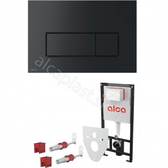 Комплект ALCAPLAST SET 4v1 AM101/1120-4 RU M578-0001 для установки унитаза с черной панелью смыва