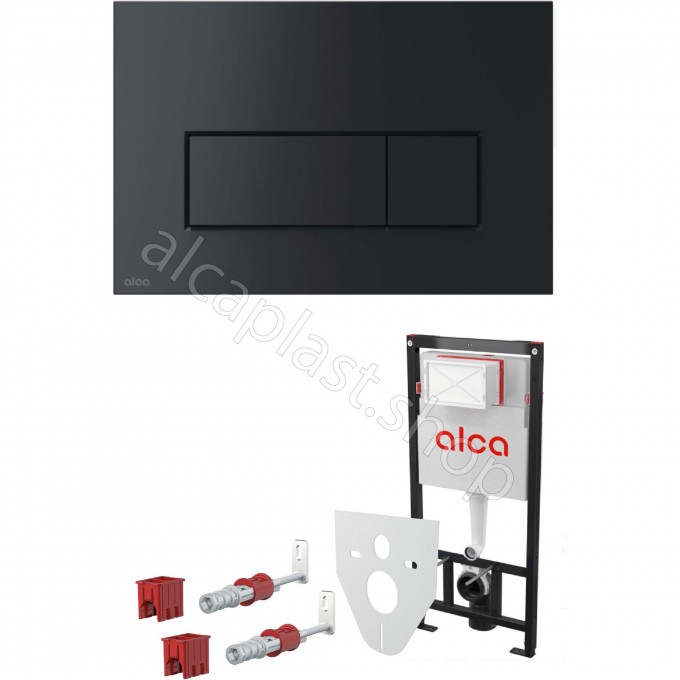 Комплект ALCAPLAST SET 4v1 для установки унитаза с черной панелью смыва AM101/1120-4 RU M578-0001