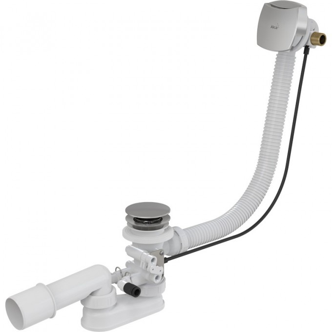 Сифон ALCAPLAST для гидромассажных ванн с напуском через перелив, металл, длина 57 см A566-277133-57