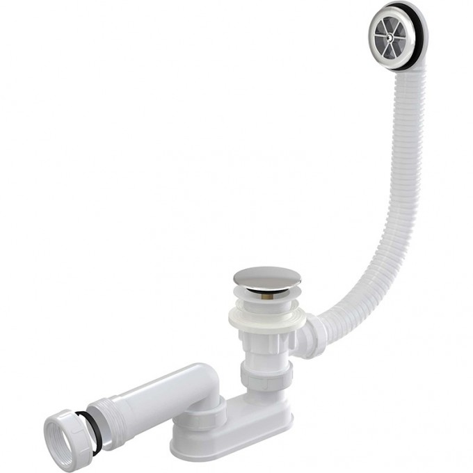 Сифон ALCAPLAST для ванны click/clack, хромированный пластик AG210132160