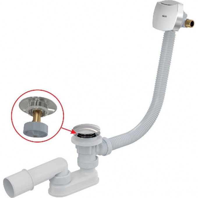 Сифон ALCAPLAST для ванны CLICK/CLACK с напуском воды через перелив A508CKM