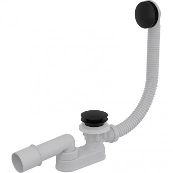 Сифон ALCAPLAST A507BLACK-100 для ванны click/clak, черный матовый, длина 100 см