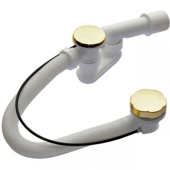 Сифон ALCAPLAST ZLATO для ванны автомат комплект, металл/металл, длина 100 см A55GOLD-100