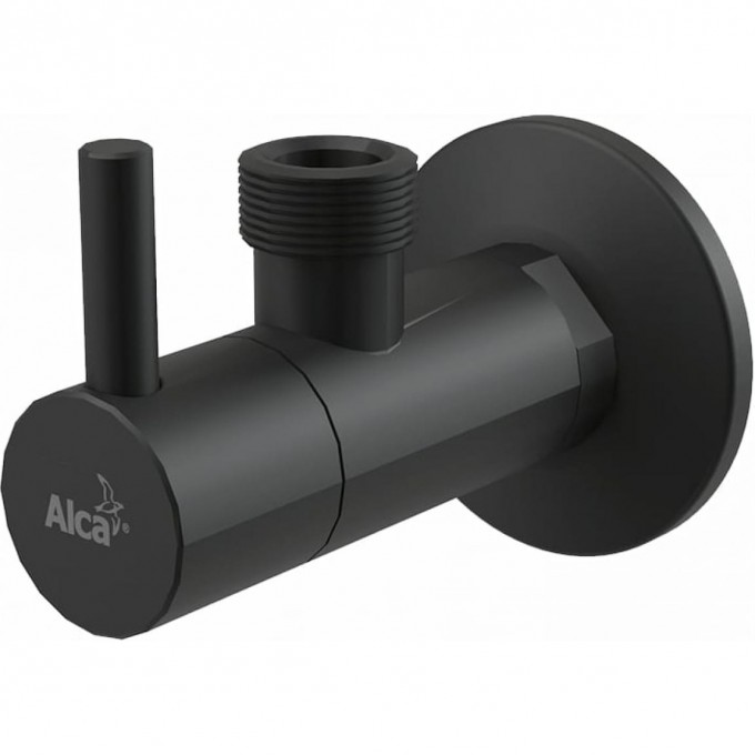 Угловой вентиль ALCAPLAST с фильтром 1/2"х1/2", круглый черный матовый ARV003-BLACK