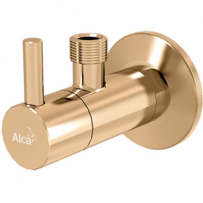 Угловой вентиль ALCAPLAST с фильтром 1/2"х3/8" золото глянец ARV001-G-P