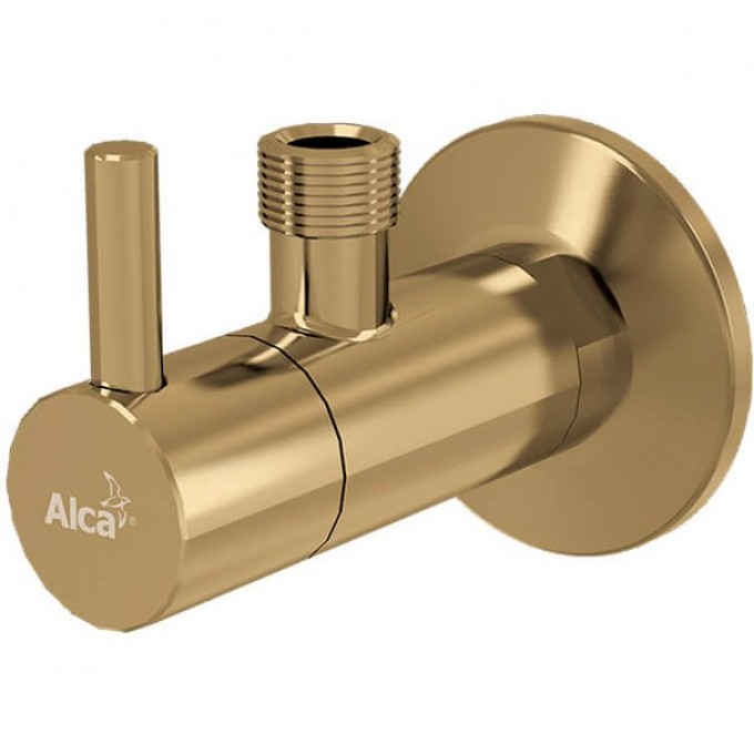 Угловой вентиль ALCAPLAST с фильтром 1/2"х3/8" золото, крацованный матовый ARV001-G-B