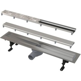 Водоотводящий желоб ALCAPLAST FIT&GO APZ13-DOUBLE9-750 с двухсторонней решеткой DOUBLE
